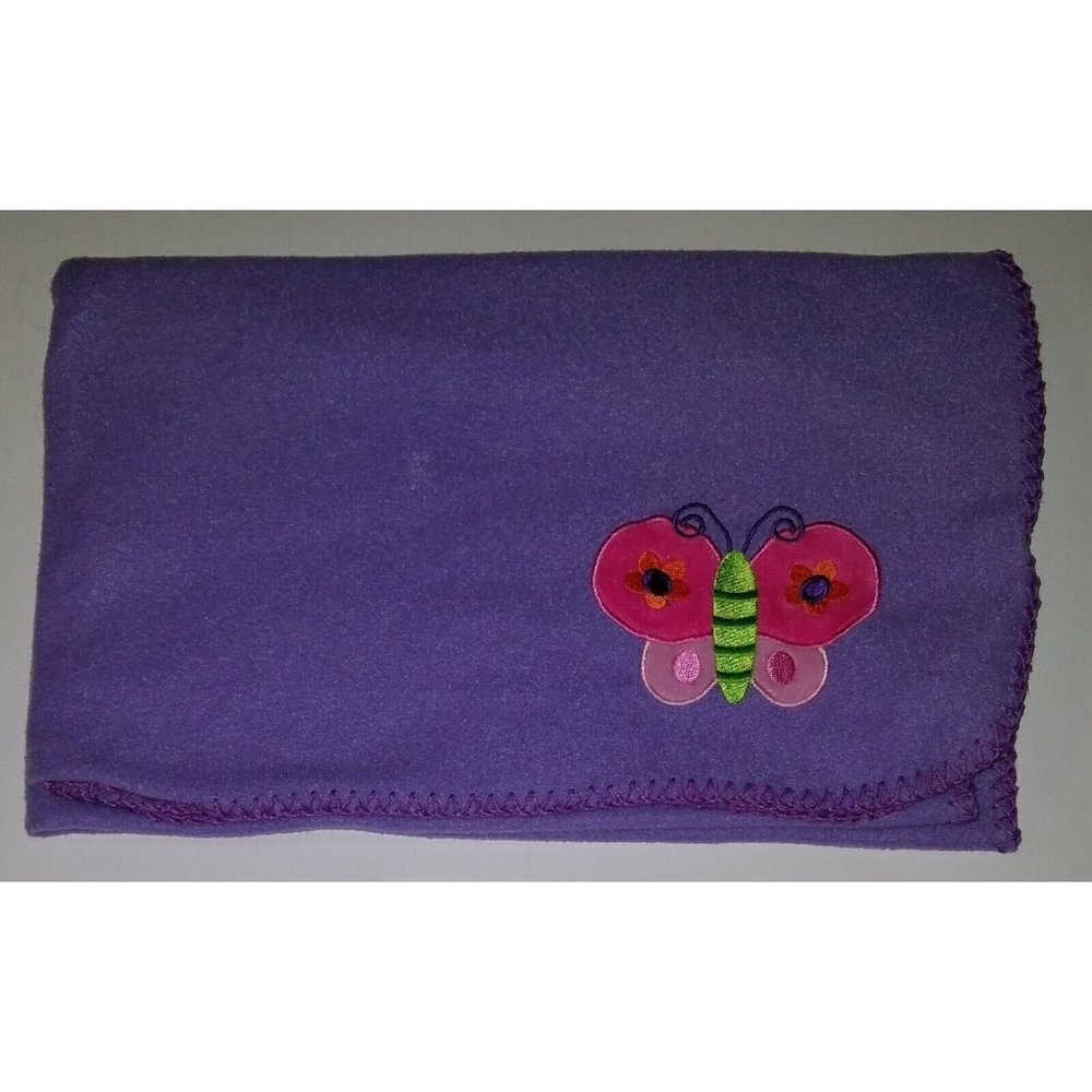 Stephen Joseph Purple Butterfly Baby Blanket Lovey Pink Girl Security Soft AS IS